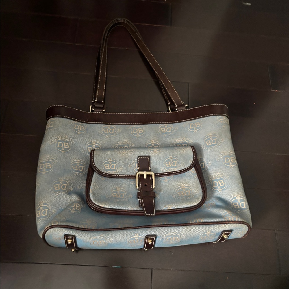 Dooney & Bourke Blue and Brown Shoulder Bag